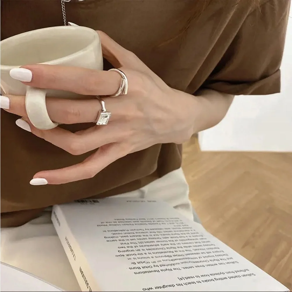 ⭐️ New 925 Sterling Silver Crystal Zircon Ring - Picture 8 of 10